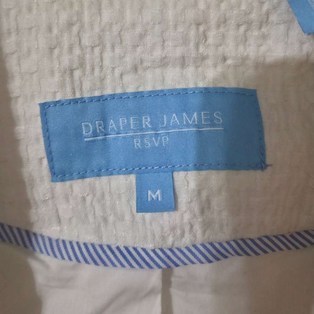 Draper James RSVP Textured Cotton Blazer White M Single Button Jacket - Picture 2 of 5
